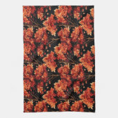 Roter Fall Ahornbaum Nahtloses Muster Grafik Geschirrtuch (Vertikal)