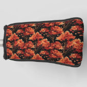 Roter Fall Ahornbaum Nahtloses Muster Grafik Golf Headcover (Vorderseite)