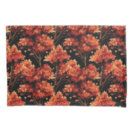 Roter Fall Ahornbaum Nahtloses Muster Grafik Kissenbezug