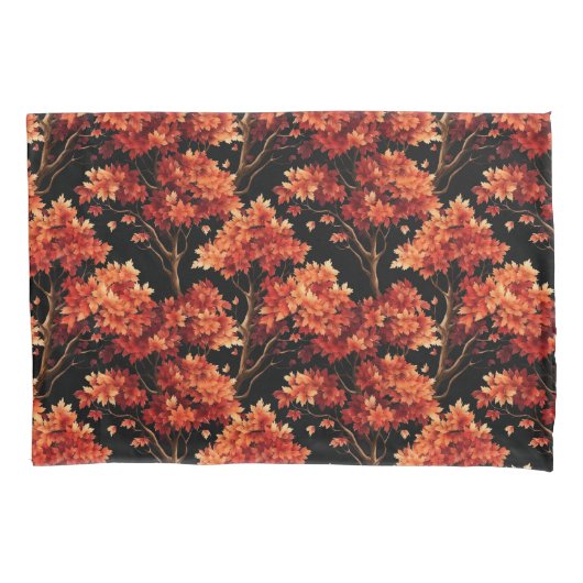Roter Fall Ahornbaum Nahtloses Muster Grafik Kissenbezug (Vorderseite)