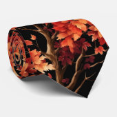 Roter Fall Ahornbaum Nahtloses Muster Grafik Krawatte (Gerollt)