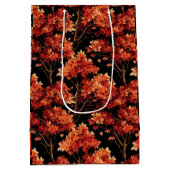 Roter Fall Ahornbaum Nahtloses Muster Grafik Mittlere Geschenktüte (Rückseite)