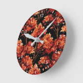 Roter Fall Ahornbaum Nahtloses Muster Grafik Runde Wanduhr (Winkel)