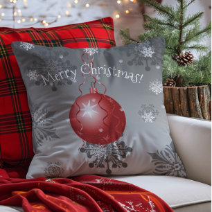 Roter Fancy-Christbaumschmuck-Wurfkissen Kissen