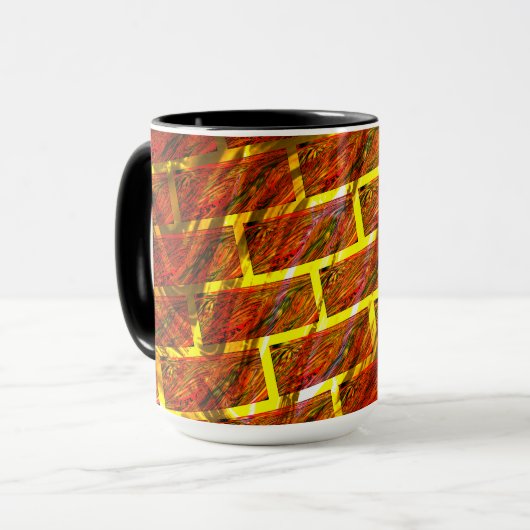 Roter Farbeffekt, Gräse, goldenes Graten oder Zieg Tasse (Vorderseite Links)