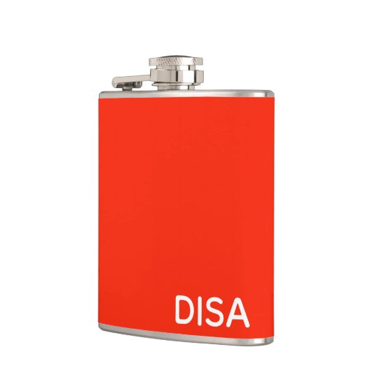 Roter Farbname anzeigen Flachmann (Links)