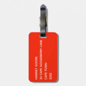 Roter Farbname anzeigen Gepäckanhänger (Rückseite vertikal)