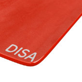 Roter Farbname anzeigen Schneidebrett (Ecke)