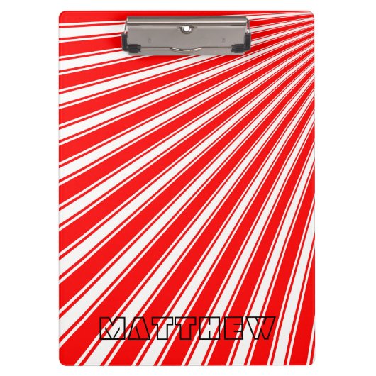 Roter Farbstreifen Funky Muster Klemmbrett (Vorderseite)
