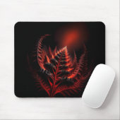 Roter Farn-ähnlicher Fraktal, der sich in den Himm Mousepad (Mit Mouse)