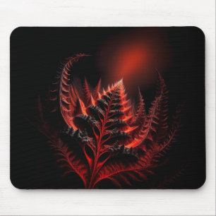 Roter Farn-ähnlicher Fraktal, der sich in den Himm Mousepad