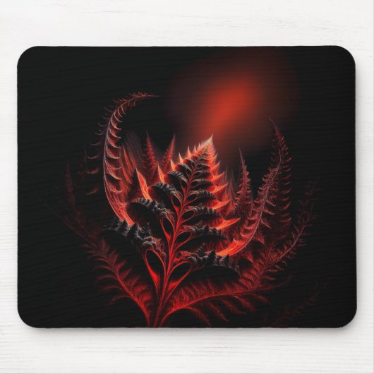Roter Farn-ähnlicher Fraktal, der sich in den Himm Mousepad (Vorne)