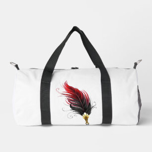 Roter Federhalter mit Goldfeder Duffle Bag