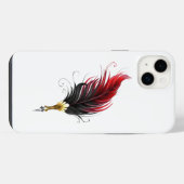 Roter Federhalter mit Goldfeder iPhone Hülle (Rückseite (Horizontal))