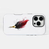 Roter Federhalter mit Goldfeder iPhone Hülle (Rückseite (Horizontal))