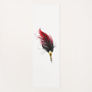 Roter Federhalter mit Goldspitze Yogamatte