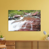 Roter Felsen in Baring Creek im Glacier National Leinwanddruck (Insitu (Wohnzimmer))