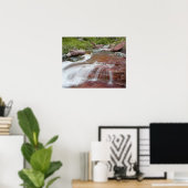Roter Felsen in Baring Creek im Glacier National Poster (Heimbüro)
