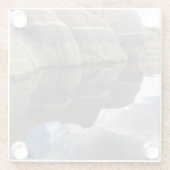 Roter Felsen Reflections Calm Lake Water Südwest Glasuntersetzer (Rückseite)