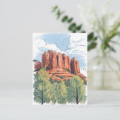 Roter Felsen, Sedona, Arizona, zeichnend Stift Postkarte (Stehend Vorderseite)