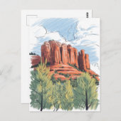 Roter Felsen, Sedona, Arizona, zeichnend Stift Postkarte (Vorne/Hinten)