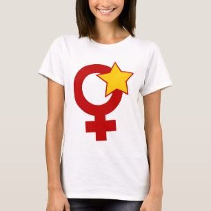 Roter Feminist auf weißem Baby - Puppe T-Shirt