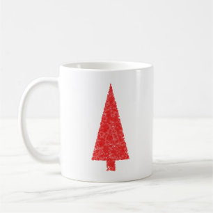 Roter festlicher Baum. Rot und Weiß. Weihnachten Kaffeetasse