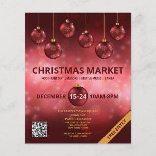 Roter Festlicher Weihnachtsbaumschmuck - Weihnacht Flyer
