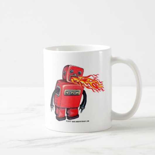 Roter Feuer-atmenroboter Kaffeetasse (Rechts)