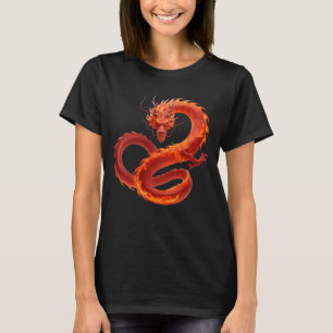 Roter Feuerdrache Kunst Mythisches Flammendrache T-Shirt