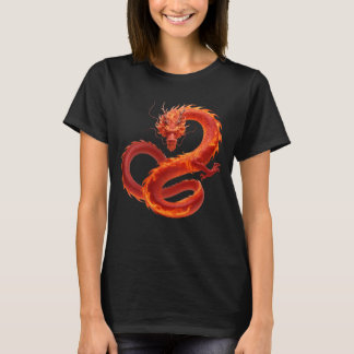Roter Feuerdrache Kunst | Mythisches Flammendrache T-Shirt