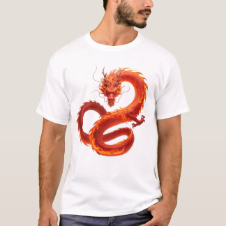 Roter Feuerdrache Kunst | Mythisches Flammendrache T-Shirt