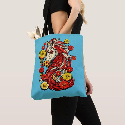 Roter Feuerpferd – Chinesischer Zodiak 2026 Tasche (Von Nahem)