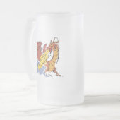 roter feuerspeiender Drache Mattglas Bierglas (Vorderseite Links)