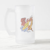 roter feuerspeiender Drache Mattglas Bierglas (Links)