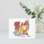 roter feuerspeiender Drache Postkarte (Stehend Vorderseite)