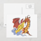 roter feuerspeiender Drache Postkarte (Vorne/Hinten)