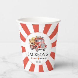 Roter Feuerwehrjunge Geburtstagsparty-Papiertassen Pappbecher