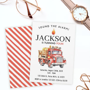 Roter Feuerwehrmann - Junge Einladung zum Geburtst