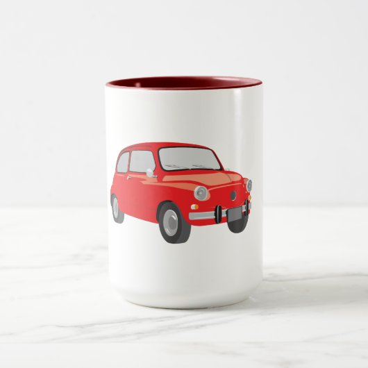 Roter Fiat 500 Tasse (Zentrum)