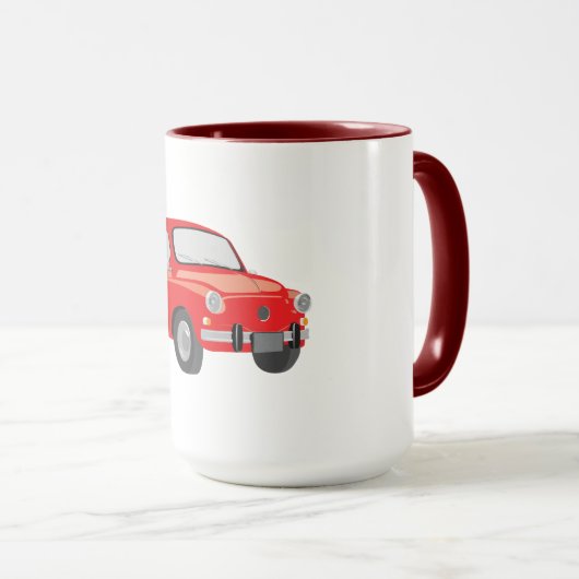 Roter Fiat 500 Tasse (VorderseiteRechts)