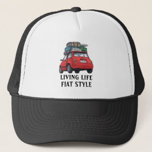 Roter Fiat-Auto-Hut Truckerkappe