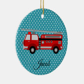 Roter Firetruck Keramik Ornament (Rechts)