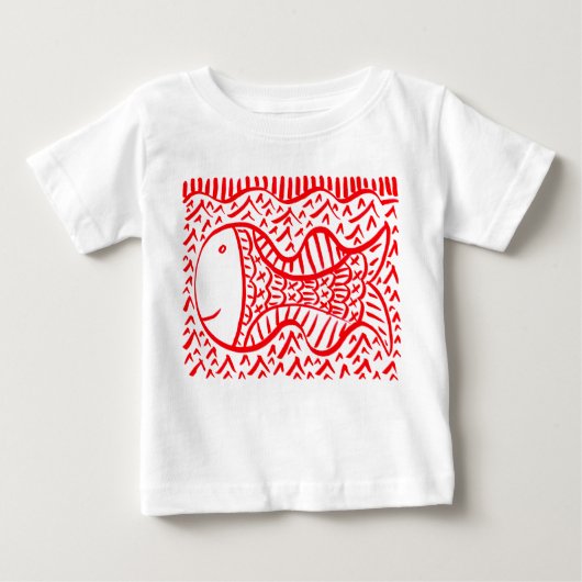 Roter Fisch Baby T-shirt (Vorderseite)