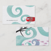 Roter Fisch Blaue Wellen Metallischer Finish Plati Visitenkarte (Vorne/Hinten)