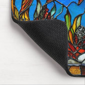 Roter Fisch-Farbglas Mousepad (Ecke)