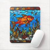 Roter Fisch-Farbglas Mousepad (Mit Mouse)