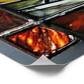 Roter Fisch-Farbglas Poster (Ecke)