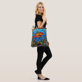 Roter Fisch-Farbglas Tasche (Am Model)