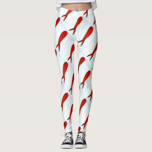 Roter Fisch Leggings (Vorderseite)